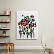 "Lisboa Floral" - Art Print in Garden Party by Gill Eggleston - In a Room