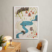 "Adventure Map" - Personalized Art Print in Crimson by Grace Kreinbrink - In a Room