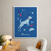 "Space Pup" - Personalized Art Print in Celestial by Kristin Mastoras - In a Room