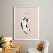 "Feline" - Personalized Art Print in Blush by Vivian Yiwing - In a Room