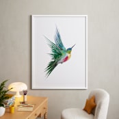 "hummingbird" - Art Print in Turqoise Green by Sara Shashani - In a Room