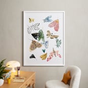 "Moths" - Art Print in Moss Green by Emilie Simpson - In a Room