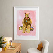 "Spot of Tea" - Art Print in orchid pink by Betty Hatchett - In a Room