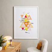 "Arrow Geo" - Art Print in Sunset Orange by Lady Noble - In a Room