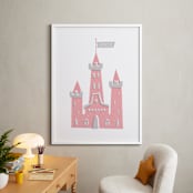 "Fairy Princess" - Art Print in Princess Pink by Three Kisses Studio - In a Room