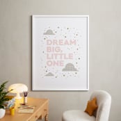 "Dream Big, Little One" - Art Print in Blush Pink by Maddy Hague - In a Room