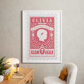 "The Little Miss" - Personalized Art Print in Rose by Tanya Lee of Frooted Design - In a Room