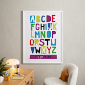"Paper Cut ABCs" - Personalized Art Print in Plum by Ampersand Design Studio - In a Room