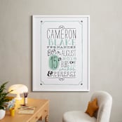 "Vintage Info" - Personalized Art Print in Mint by Alethea and Ruth - In a Room