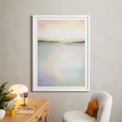 "Coral Bay" - Art Print in Coral Pink by AlisonJerry - In a Room