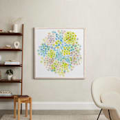 "Hydrangea in Bloom" - Art Print in Mixed greens, blues and mauves by Jessica Baskin - In a Room