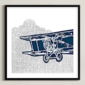 "Vintage plane" - Art Print in Original by Saksun - Framed