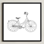 "bicycle" - Art Print in Black by Phrosné Barwood - Framed