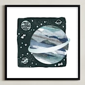 "Space Doodle" - Art Print in Galaxy by Megan Cash - Framed