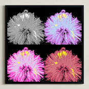 "the TRIBUTE" - Art Print in neon black light by Gail Schechter - Framed