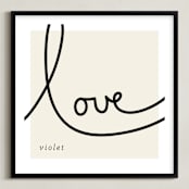 "Sweet Sophistication" - Personalized Art Print in Linen by Erin Pescetto - Framed