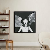 "Wings" - Art Print in Black by Deynaaz Daraei - In a Room