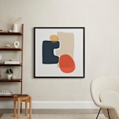 "Between the Lines I" - Art Print in coral by Svitlana Martynjuk - In a Room