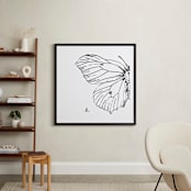 "Moth No. 2" - Art Print in Jet Black by Mere Paper - In a Room