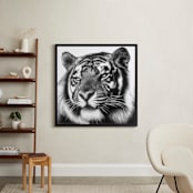 "Tiger" - Art Print in Graphite Gray by Jerry Winick - In a Room