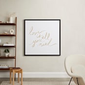 "Love Lyrics" - Art Print in gold by rose lindo - In a Room