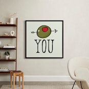 "Olive (I Love) You" - Art Print in Olive Green by Molly Lasee - In a Room