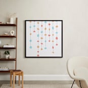 "Hanging Pebbles" - Art Print in Light red by Elaine Stephenson - In a Room