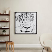 "mr LION" - Art Print in black and white by Gail Schechter - In a Room