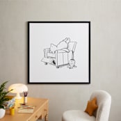 "Pooh Lounging | Winnie The Pooh" - Art Print in White by Stefanie Lane - In a Room