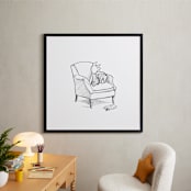 "Piglet Lounging | Winnie The Pooh" - Art Print in White by Stefanie Lane - In a Room