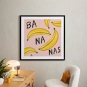 "That's Ba-Na-Nas" - Art Print in White by Kerry Doyle - In a Room