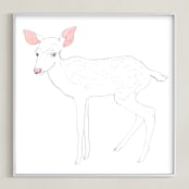 "Blush Fawn" - Art Print in Blush by Molly Schafer - Framed