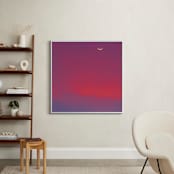 "Crescent Moon and Purple Skies" - Art Print in Elegant Purple by James Derit - In a Room