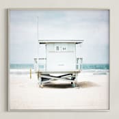 "8th Street Tower" - Art Print in blue by Shannon Howard - Framed