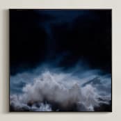 "Stormy Sea" - Art Print in Mist by Emily Morris - Framed Canvas