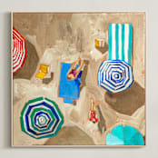 "Beach Day 1" - Art Print in Ocean by Lisa Grizaniuk - Framed Canvas