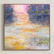 "Dusk Glow" - Art Print in Sunset Orange by Jacquelyn Sloane Siklos - Framed Canvas