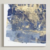 "Glow Stone I" - Art Print in Sapphire by Julia Contacessi - Framed Canvas
