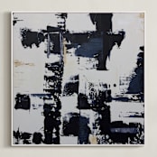 "Balance Restored I" - Art Print in Midnight Blue by Kate Terhune - Framed Canvas