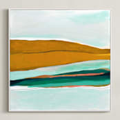 "Arctic Ice" - Art Print in mint green by Caryn Owen - Framed Canvas
