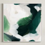 "Oja" - Art Print in Emerald by Parima Studio - Framed Canvas