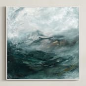 "Ice Canyon" - Art Print in Mist by Mya Bessette - Framed Canvas