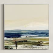 "Brownstein I" - Art Print in Field by Mande Calhoun - Framed Canvas