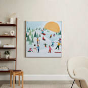 "Winter Snow Day" - Art Print in Ice Blue Multi Color by Carey Copeland - In a Room
