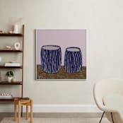 "Benevolent Ceramics I" - Art Print in Deep Dark Blue by Danushka Abeygoda - In a Room