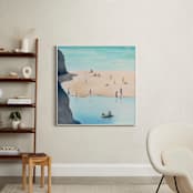 "Beachside Bliss" - Art Print in Soft Turquoise by Elle Youm - In a Room