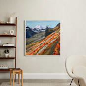 "Mount Baker in Autumn" - Art Print in Autumn Flame by Khara Ledonne - In a Room