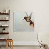 "The Humbly Hummingbird " - Art Print in orange by Amanda Faubus - In a Room
