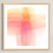 "Hello Sunrise" - Art Print in rosy golden by Debra Pruskowski - Framed