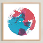 "Abstract Spin Art in Rocket Pop" - Art Print in Rocket Pop by Lauren Webster - Framed